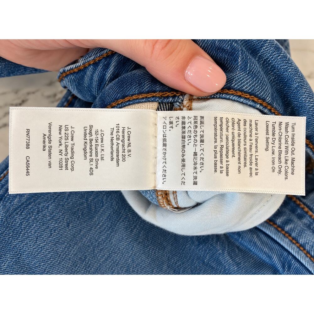 90s Minimalist Capsule Raw Hem Madewell Perfect Vintage Straight Crop Jeans 27 - Picture 14 of 14
